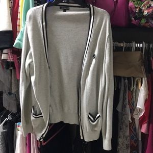 Grey cardigan sweater